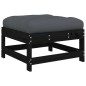 vidaXL Set Divani da Giardino 3 pz con Cuscini in Legno Massello Nero vidaXL Set Divani da Giardino 3 pz con Cuscini in Legno Massello Nero