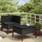 vidaXL Set Divani da Giardino 2 pz con Cuscini in Polyrattan Nero vidaXL Set Divani da Giardino 2 pz con Cuscini in Polyrattan Nero