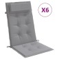 vidaXL Cuscini per Sedia Schienale Alto 6 pz Grigio Tessuto Oxford vidaXL Cuscini per Sedia Schienale Alto 6 pz Grigio Tessuto Oxford