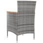 vidaXL Sedie da Pranzo da Giardino 4 pz in Polyrattan Grigio