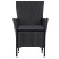 vidaXL Set da Pranzo da Giardino 5 pz in Polyrattan Nero