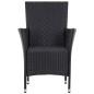 vidaXL Set da Pranzo da Giardino 5 pz in Polyrattan Nero