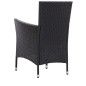 vidaXL Set da Pranzo da Giardino 5 pz in Polyrattan Nero