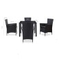 vidaXL Set da Pranzo da Giardino 5 pz in Polyrattan Nero