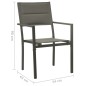 vidaXL Sedie da Giardino 2 pz Textilene e Acciaio Grigio e Antracite vidaXL Sedie da Giardino 2 pz Textilene e Acciaio Grigio e Antracite
