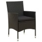 vidaXL Sedie da Giardino con Cuscini 2 pz in Polyrattan Nere vidaXL Sedie da Giardino con Cuscini 2 pz in Polyrattan Nere