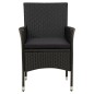 vidaXL Sedie da Giardino con Cuscini 2 pz in Polyrattan Nere vidaXL Sedie da Giardino con Cuscini 2 pz in Polyrattan Nere