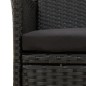 vidaXL Sedie da Giardino con Cuscini 2 pz in Polyrattan Nere vidaXL Sedie da Giardino con Cuscini 2 pz in Polyrattan Nere