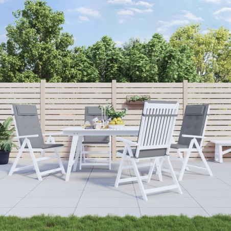 vidaXL Cuscini per Sedia Schienale Alto 4 pz Grigio Tessuto Oxford
