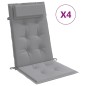 vidaXL Cuscini per Sedia Schienale Alto 4 pz Grigio Tessuto Oxford vidaXL Cuscini per Sedia Schienale Alto 4 pz Grigio Tessuto Oxford