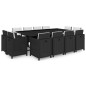 vidaXL Set da Pranzo da Giardino 13 pz con Cuscini in Polyrattan Nero vidaXL Set da Pranzo da Giardino 13 pz con Cuscini in Polyrattan Nero