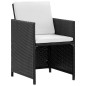 vidaXL Set da Pranzo da Giardino 13 pz con Cuscini in Polyrattan Nero vidaXL Set da Pranzo da Giardino 13 pz con Cuscini in Polyrattan Nero