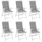 vidaXL Cuscini per Sedie 6 pz Grigi 120x50x3 cm in Tessuto vidaXL Cuscini per Sedie 6 pz Grigi 120x50x3 cm in Tessuto