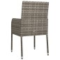 vidaXL Sedie da Giardino con Cuscini 2 pz in Polyrattan Grigie vidaXL Sedie da Giardino con Cuscini 2 pz in Polyrattan Grigie