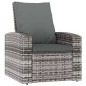 vidaXL Poltrona Reclinabile da Giardino con Cuscini Polyrattan Grigia vidaXL Poltrona Reclinabile da Giardino con Cuscini Polyrattan Grigia