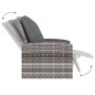 vidaXL Poltrona Reclinabile da Giardino con Cuscini Polyrattan Grigia vidaXL Poltrona Reclinabile da Giardino con Cuscini Polyrattan Grigia