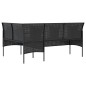 vidaXL Set Mobili 5 Pz Divano a L con Cuscini in Polyrattan Nero vidaXL Set Mobili 5 Pz Divano a L con Cuscini in Polyrattan Nero