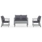vidaXL Set Divani da Giardino 4 pz con Cuscini in Massello di Acacia vidaXL Set Divani da Giardino 4 pz con Cuscini in Massello di Acacia
