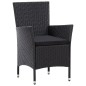 vidaXL Set da Pranzo per Giardino 9 pz in Polyrattan Nero