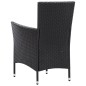 vidaXL Set da Pranzo per Giardino 9 pz in Polyrattan Nero