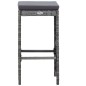 vidaXL Set da Bar da Giardino 7 pz con Cuscini in Polyrattan Grigio