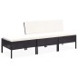 vidaXL Set Divani da Giardino 3 pz con Cuscini in Polyrattan Nero vidaXL Set Divani da Giardino 3 pz con Cuscini in Polyrattan Nero