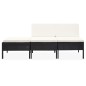 vidaXL Set Divani da Giardino 3 pz con Cuscini in Polyrattan Nero vidaXL Set Divani da Giardino 3 pz con Cuscini in Polyrattan Nero