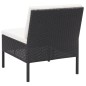 vidaXL Set Divani da Giardino 3 pz con Cuscini in Polyrattan Nero vidaXL Set Divani da Giardino 3 pz con Cuscini in Polyrattan Nero