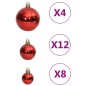 vidaXL Set Palline di Natale 111 pz Rosso in Polistirene vidaXL Set Palline di Natale 111 pz Rosso in Polistirene
