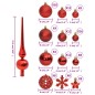 vidaXL Set Palline di Natale 111 pz Rosso in Polistirene vidaXL Set Palline di Natale 111 pz Rosso in Polistirene
