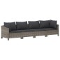 vidaXL Set Divani da Giardino 4 pz con Cuscini in Polyrattan Grigio vidaXL Set Divani da Giardino 4 pz con Cuscini in Polyrattan Grigio