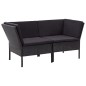 vidaXL Set Divani da Giardino 6 pz con Cuscini in Polyrattan Nero