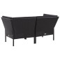 vidaXL Set Divani da Giardino 6 pz con Cuscini in Polyrattan Nero