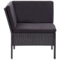 vidaXL Set Divani da Giardino 6 pz con Cuscini in Polyrattan Nero