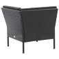 vidaXL Set Divani da Giardino 6 pz con Cuscini in Polyrattan Nero