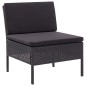 vidaXL Set Divani da Giardino 6 pz con Cuscini in Polyrattan Nero