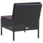 vidaXL Set Divani da Giardino 6 pz con Cuscini in Polyrattan Nero
