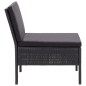 vidaXL Set Divani da Giardino 6 pz con Cuscini in Polyrattan Nero