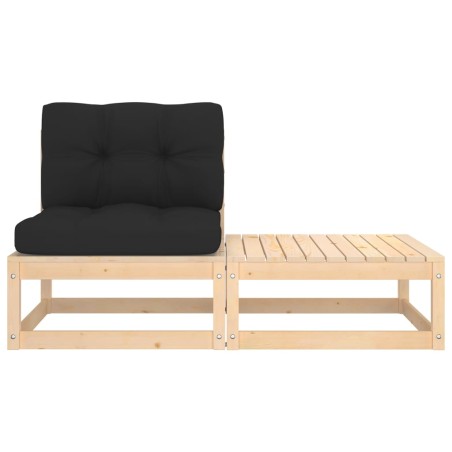 vidaXL Set Divani da Giardino 2 pz con Cuscini Legno Massello Pino