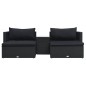 vidaXL Set Divani da Giardino 5 pz con Cuscini in Polyrattan Nero vidaXL Set Divani da Giardino 5 pz con Cuscini in Polyrattan Nero