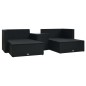 vidaXL Set Divani da Giardino 5 pz con Cuscini in Polyrattan Nero vidaXL Set Divani da Giardino 5 pz con Cuscini in Polyrattan Nero