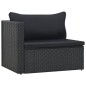 vidaXL Set Divani da Giardino 5 pz con Cuscini in Polyrattan Nero vidaXL Set Divani da Giardino 5 pz con Cuscini in Polyrattan Nero