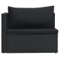 vidaXL Set Divani da Giardino 5 pz con Cuscini in Polyrattan Nero vidaXL Set Divani da Giardino 5 pz con Cuscini in Polyrattan Nero