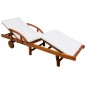 vidaXL Sedia a Sdraio con Cuscino in Legno Massello di Acacia vidaXL Sedia a Sdraio con Cuscino in Legno Massello di Acacia