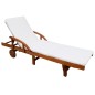 vidaXL Sedia a Sdraio con Cuscino in Legno Massello di Acacia vidaXL Sedia a Sdraio con Cuscino in Legno Massello di Acacia