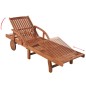 vidaXL Sedia a Sdraio con Cuscino in Legno Massello di Acacia vidaXL Sedia a Sdraio con Cuscino in Legno Massello di Acacia