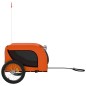 vidaXL Rimorchio Bici per Cani Arancione e Nero Tessuto Oxford e Ferro vidaXL Rimorchio Bici per Cani Arancione e Nero Tessuto Oxford e Ferro
