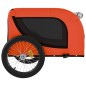 vidaXL Rimorchio Bici per Cani Arancione e Nero Tessuto Oxford e Ferro vidaXL Rimorchio Bici per Cani Arancione e Nero Tessuto Oxford e Ferro