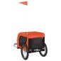 vidaXL Rimorchio Bici per Cani Arancione e Nero Tessuto Oxford e Ferro vidaXL Rimorchio Bici per Cani Arancione e Nero Tessuto Oxford e Ferro