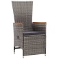 vidaXL Sedie da Giardino Reclinabili 2 pz e Cuscini Polyrattan Grigio vidaXL Sedie da Giardino Reclinabili 2 pz e Cuscini Polyrattan Grigio
